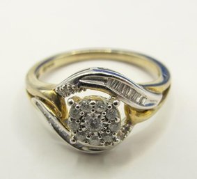 Sterling Ring With Rhinestone Setting 2.94g  Size 7