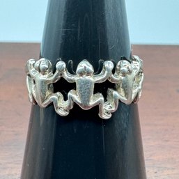 Three (3) Frogs Ring - Sterling - 3.00 Grams - About 7.5