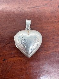 Sterling Silver Heart Locket - Engraved - 4.63 Grams