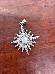 Opal, Pearl & CZ Sterling Star Pendant - 1.85 Grams