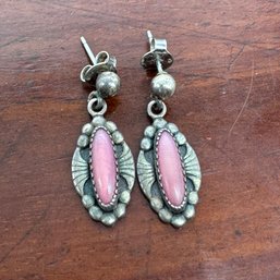 Pink Conch & Sterling Earrings - 3.00 Grams