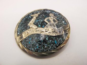 MEXICO Sterling Landscape Brooch 8.14g