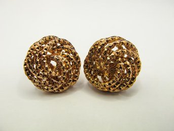 Gold Toned Sterling Knot Earrings 5.79g