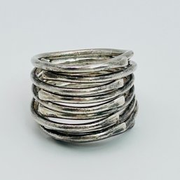 Sterling Silver Wrapped Stacked Ring Size 6.5, 9.7 G