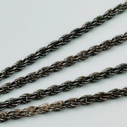 Italy Sterling Silver Thick Rope Chain Necklace, 10 G