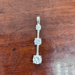 Graduated CZ Sterling Pendant - 1.24 Grams