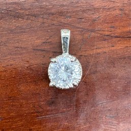 Elegant Solitaire CZ Pendant - Sterling - 1.30 Grams