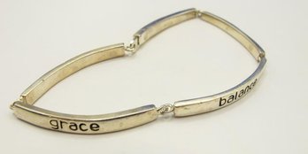 Sterling Bracelet With Inspirational Engravings 15.29g