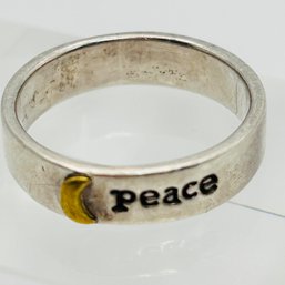 FAR Sterling Silver Band Peace Size 6, 3.44 G