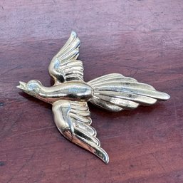 Sterling By Coro Bird Brooch - Gold Wash - 3.70 Grams