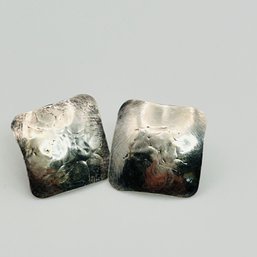 Sterling Silver Square Pushback Earrings .99 G