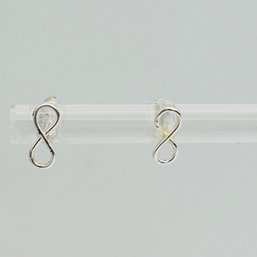 Sterling Silver Infiniti Pushback Earrings .27 G