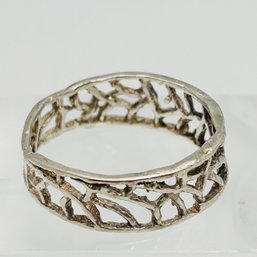 Sterling Silver Intricate Cut Band Size 8, 1.97 G