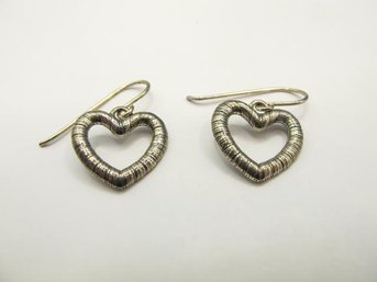 Sterling Heart Earrings 2.37g