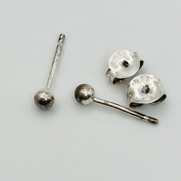 Sterling Silver Tiny Ball Studs .36 G