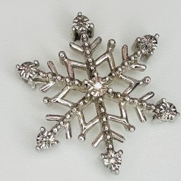 Diamond Sterling Silver And 14K AJ HDS Snowflake Pendant 1.88 G