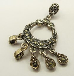 Vintage Sterling Pendant With Marcasite 4.07g