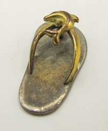 Sterling Flip-flop Pendant With Dolphin 1.76g