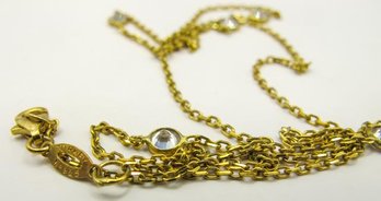 TURKEY Gold Toned Sterling Chain With Rhinestones 2.84g