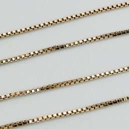 Italy, Sterling Silver Box Chain Gold Toned Necklace, 2.09 G