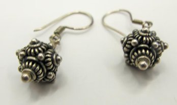 Sterling Earrings With Sterling Beads 5.58g