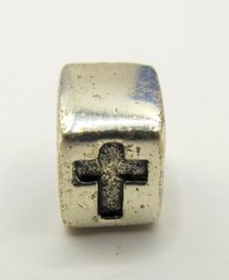 Sterling Religious Block Charm Bead 2.56g