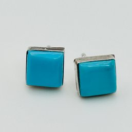 Sterling Silver, Brilliant Blue Studs .94 G