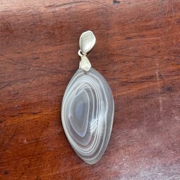 Banded Agate Pendant With 925 Bale - 6.83 Grams