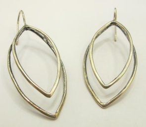 Large Modern Sterling Hook Earrings 7.23g