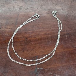 Sterling Silver Link Necklace - 1.34 Grams - About 19'