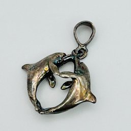 Sterling Silver Dolphin Pendant 1.46 G