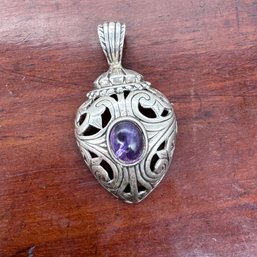 MD Sterling Cabochon Amethyst Pendant - 9.04 Grams