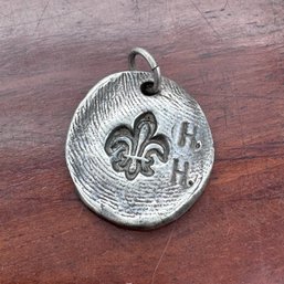 Hand Pour Fleur De Lis Sterling Pendant - 4.22 Grams