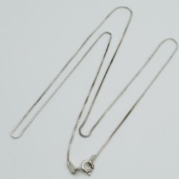 Italy Sterling Silver Box Chain Necklace, 1.38 G