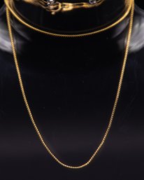 Gold Over Sterling Silver Box Chain Necklace 2g