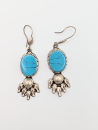 Sterling Turquoise Dangle Earrings 9.5g