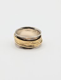 Sterling Inner Brass Spinner Ring Sz. 8.5.  7.3g