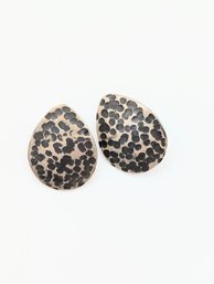 Sterling Egg Shaped Crater Stud Earrings 12.5g