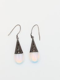 Sterling Glass Teardrop Earrings 6.9g