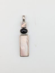 Sterling Black Onyx & Mother Of Pearl Pendant 6.7g