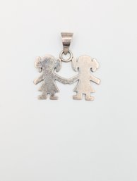 Sterling Girls Holding Hands Pendant 10.4g