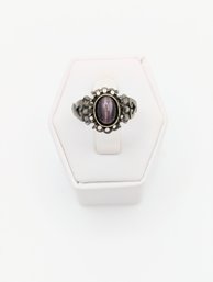 Sterling Dark Purple Resin Twisted Band Ring Sz. 6.   3.8g