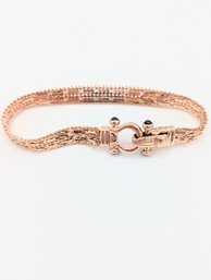 Sterling Belt Style Woven Look Bracelet 16.2g