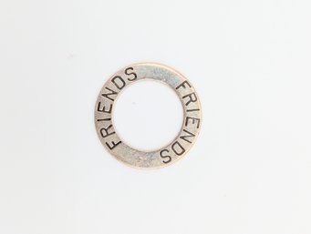 Sterling 'Friends' Circle Pendant 2.4g