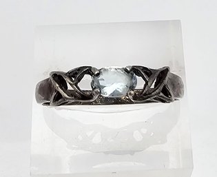 Topaz Sterling Silver Cocktail Ring Size 9.5 2.4 G
