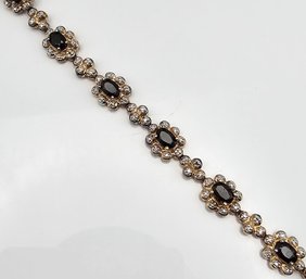 Ross Simons Lab Sapphire Gold Over Sterling Silver Tennis Bracelet 16.5 G