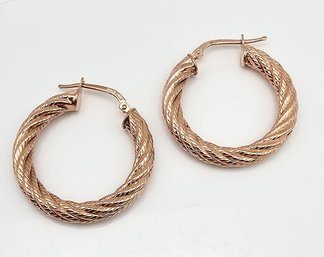 JMC Gold Over Sterling Silver Hoop Earrings 5.5 G