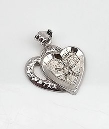 Sterling Silver Heart Pendant 1.3 G