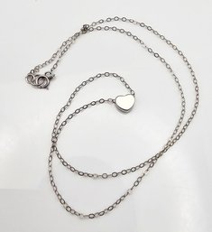 Sterling Silver Heart Necklace 1.3 G