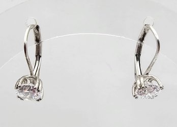 Cubic Zirconia Sterling Silver Earrings 1.9 G